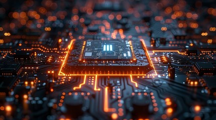 Artificial Intelligence, Circuit Background, Nanotechnology, Global Network Technology