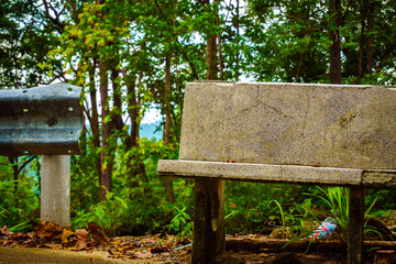 An old chair in the park.