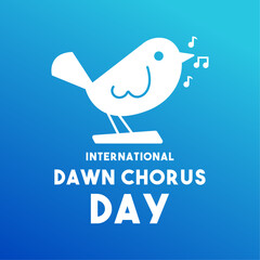 International Dawn Chorus Day. Held on the first Sunday in May each year. Gradient background.