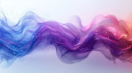 Blue and pink modern wave lines flowing dynamically across white background for AI technology, digital, communication, science, and music concepts © Maxim Borbut