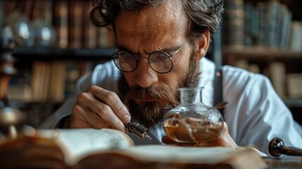 An image of a scientist conducting research. For banner ads or advertisements.