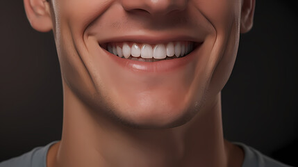 Close-up of smiling male with perfect teeth