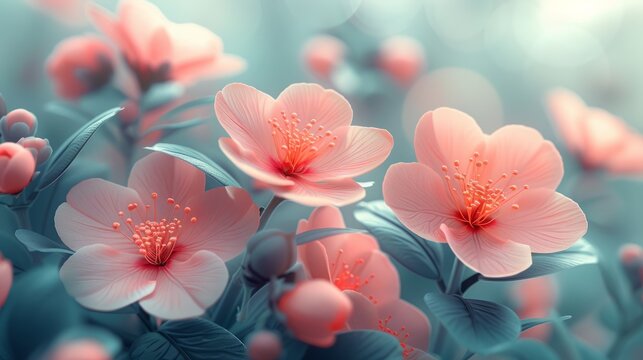 A beautiful fantasy vintage wallpaper botanical flower bunch, in vintage motif for floral print digital background. Generative AI.