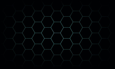 Hexagon pattern. Blue technology background. Texture of geometric shapes, hexagons.