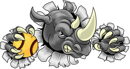 Naklejka premium Boar Wild Hog Razorback Warthog Softball Mascot