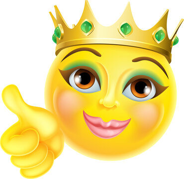 recommend clip art: Queen Princess Emoticon Gold Crown Cartoon Face