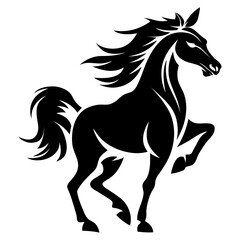 horse silhouette vector isolated on white