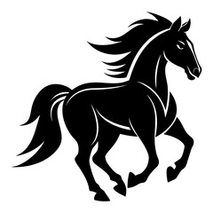 horse silhouette vector isolated on white