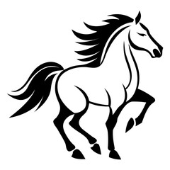 horse silhouette vector isolated on white