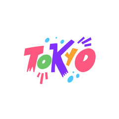 a colorful tokyo logo on a white background