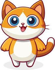 Obraz premium cute cartoon cat illustration