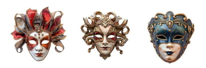 Opera carnival mask isolated on a transparent background 
