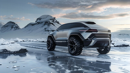 a concept car with active suspension technology for a smooth ride on any terrain