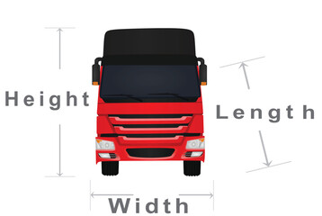 Car dimensions icon. vector illustration