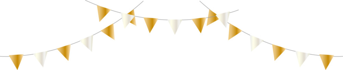 Golden party flag decoration vector background