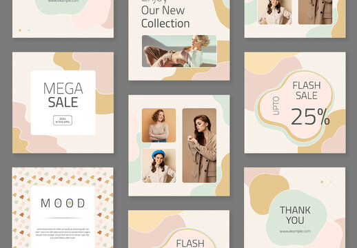 Minimal Social Media Post Layout Set