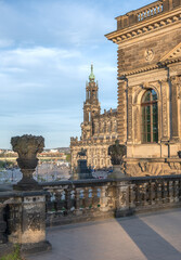 Fototapeta premium Theaterplatz,Kathedrale Sanctissimae Trinitatis, Semperoper, Dresden Germany .