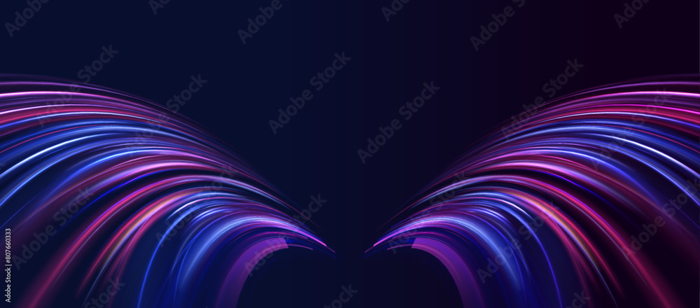 Poster sport car is made of polygons, lines and connected dots. light trail wave, fire path trace line, car