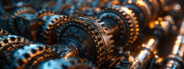 Obraz premium A factory with gears, symbolizing the industrial machine.