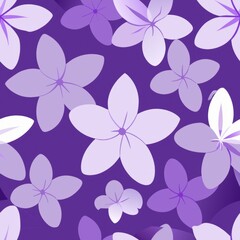 Seamless pattern of fragrant lilacs in shades of purple and lavender, Generative AI