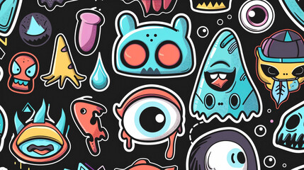 Beautiful and attractive animated animal flower and plants black background.