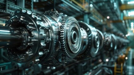 Fototapeta premium A factory with gears, symbolizing the industrial machine.