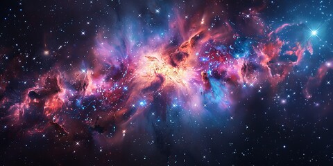 Obraz premium Nebula in deep space with stars.