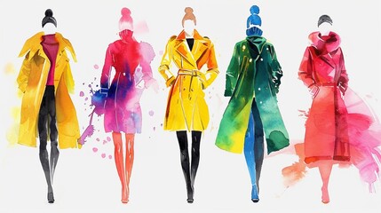 Contemporary and colorful fashion illustrations