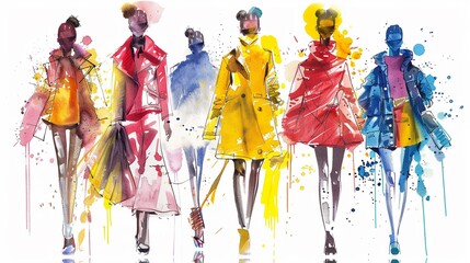 Contemporary and colorful fashion illustrations