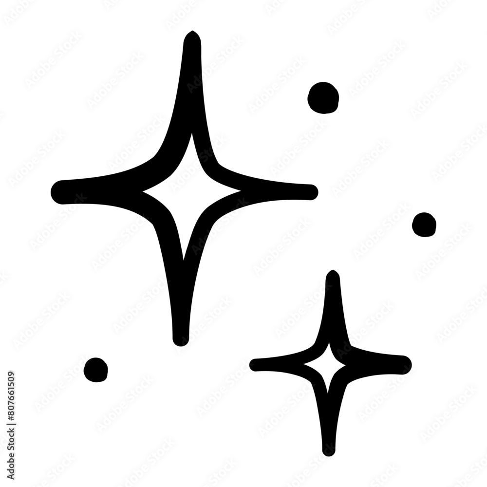 Wall mural sparkle star icon, vector hand drawn design element.