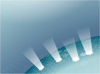 ハイテク背景　六角形