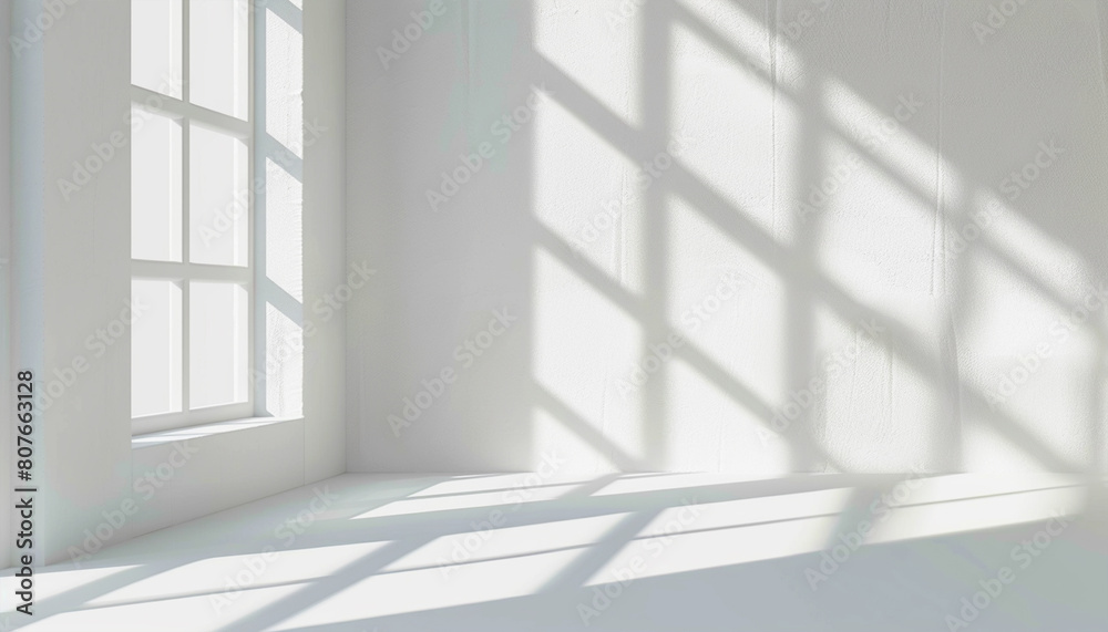 Wall mural soft light filtering through the window, creating captivating shadows -ai generative