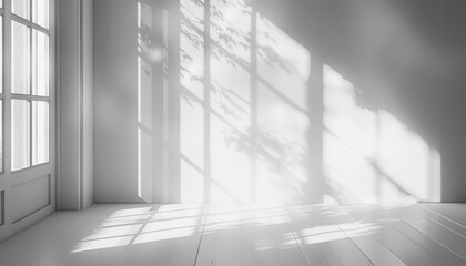 Obraz premium Soft light filtering through the window, creating captivating shadows -ai generative