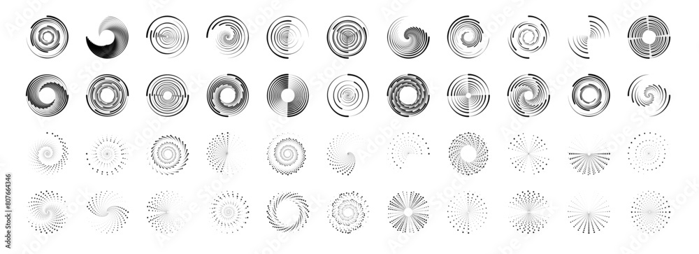 Poster speed lines in circle form. design element for frame, logo, tattoo, web pages, prints, posters, temp