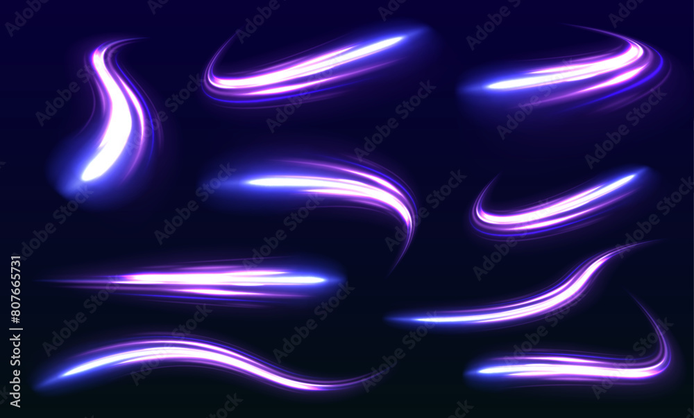 Aufkleber vector swirl trail effect. abstract vector fire circles, sparkling swirls and energy light spiral fr