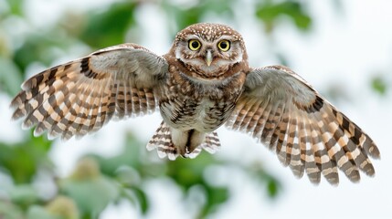 Obraz premium Bird of prey with large wings spread wide in flight
