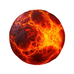 The surface of the planet is a sea of molten lava. The planet is uninhabitable due to the extreme heat and lack of atmosphere.