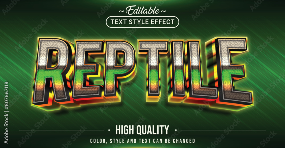 Poster Editable text style effect - Reptile text style theme.