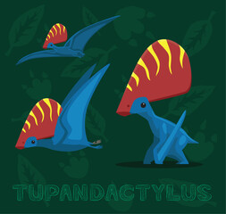 Flying Dinosaur Tupandactylus Cartoon Vector Illustration © bullet_chained