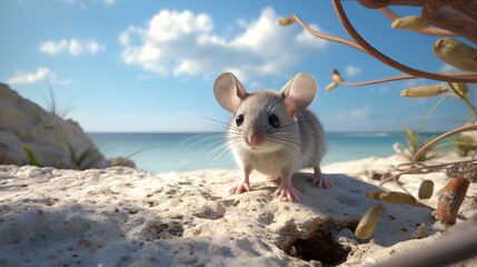 Mouse on the beach