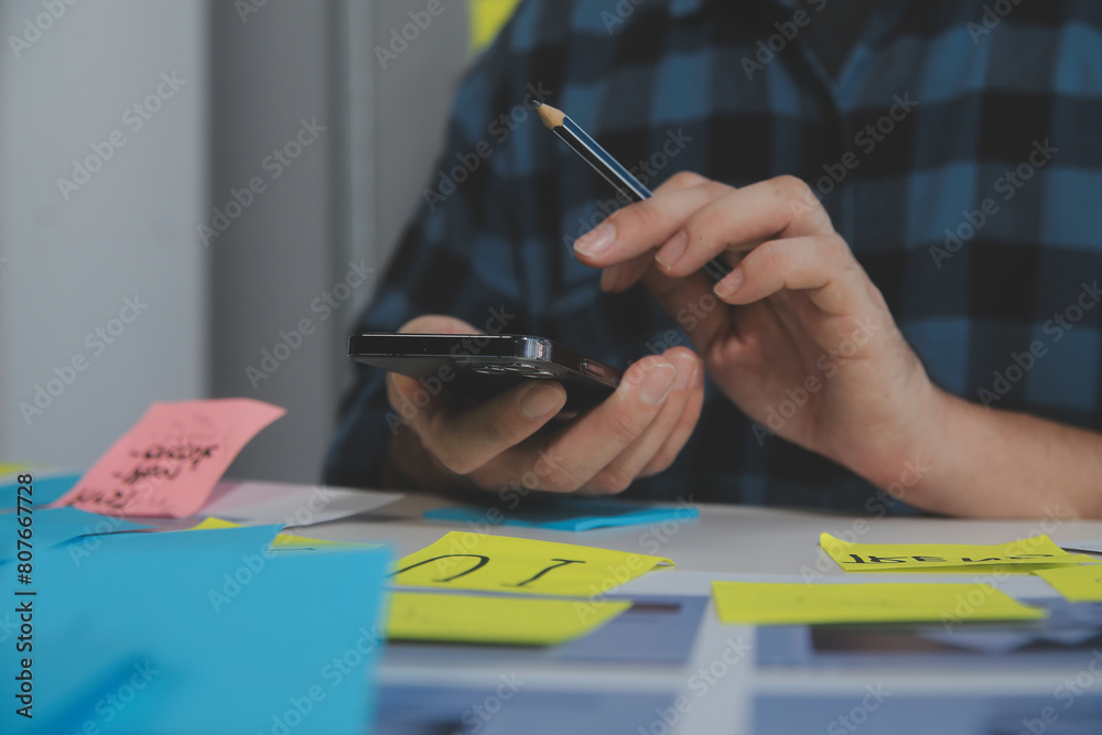 Wall mural ux graphic designer creative sketch planning application process development prototype wireframe for