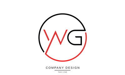 WG, GW Abstract Letters Logo Monogram Design Font Icon Vector Initials