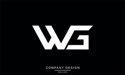 WG, GW Abstract Letters Logo Monogram Design Font Icon Vector Initials