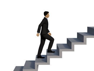 階段を上るビジネスマン