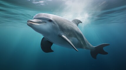 Obraz na płótnie Canvas dolphin swimming in the water