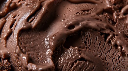 delicious chocolate ice cream texture closeup photo : Generative AI