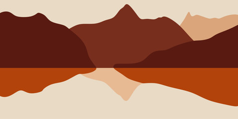 Abstract mountain bohemian landscape vector illustration