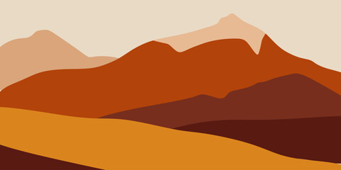 Abstract mountain bohemian landscape vector illustration