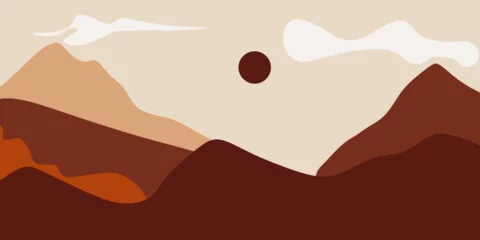 Gardinen Braun Abstract mountain bohemian landscape vector illustration  © RideStudio™