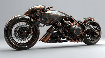concept motorcycle inspired by steampunk design elements